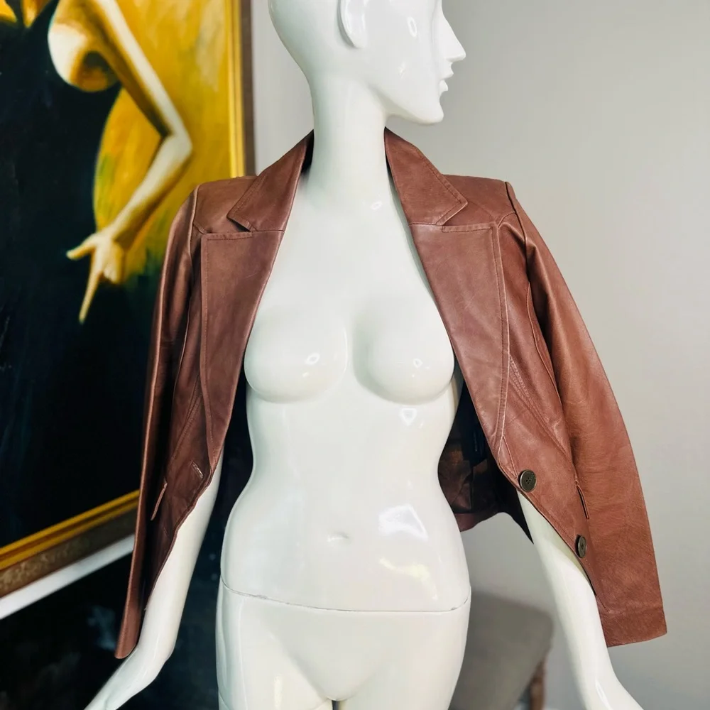Express Vintage Leather Blazer - Picture 4 of 13